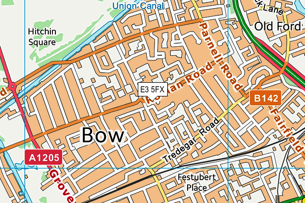 E3 5FX map - OS VectorMap District (Ordnance Survey)