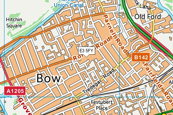 E3 5FY map - OS VectorMap District (Ordnance Survey)