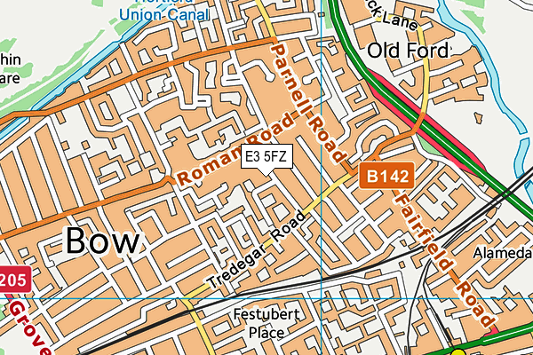 E3 5FZ map - OS VectorMap District (Ordnance Survey)