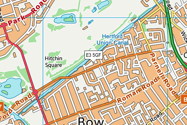 E3 5GF map - OS VectorMap District (Ordnance Survey)