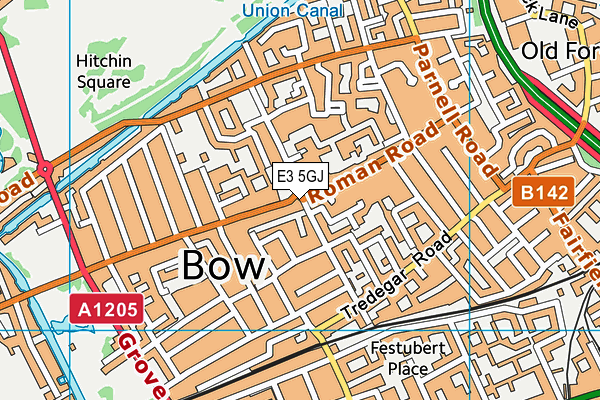 E3 5GJ map - OS VectorMap District (Ordnance Survey)