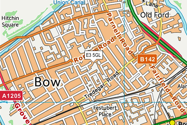E3 5GL map - OS VectorMap District (Ordnance Survey)