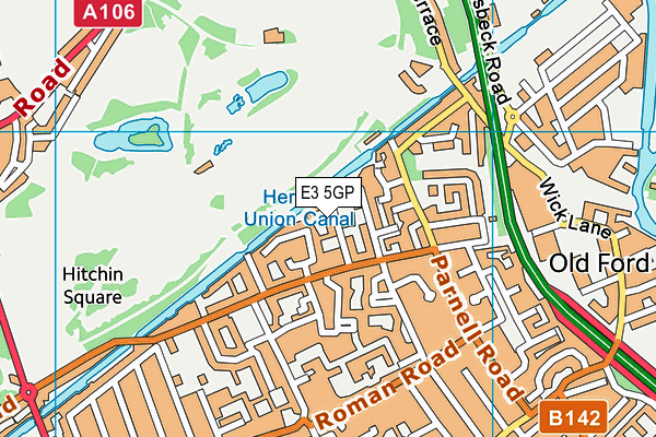 E3 5GP map - OS VectorMap District (Ordnance Survey)