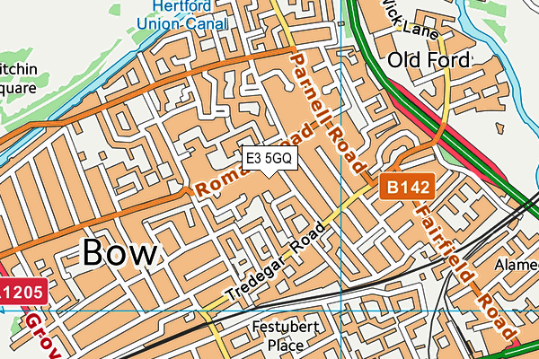 E3 5GQ map - OS VectorMap District (Ordnance Survey)
