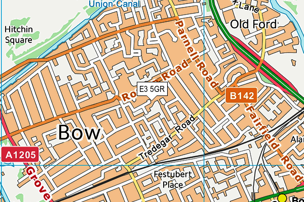 E3 5GR map - OS VectorMap District (Ordnance Survey)