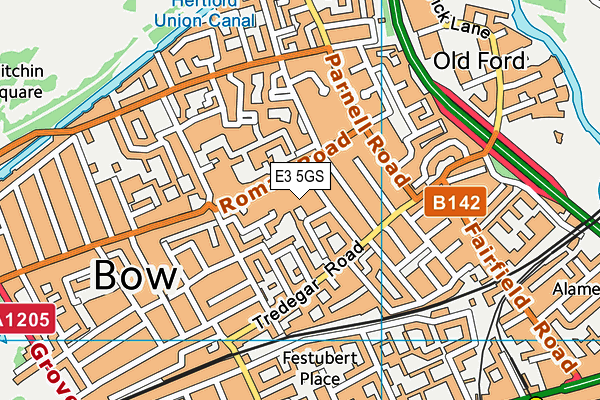 Anytime Fitness (London Bow) map (E3 5GS) - OS VectorMap District (Ordnance Survey)