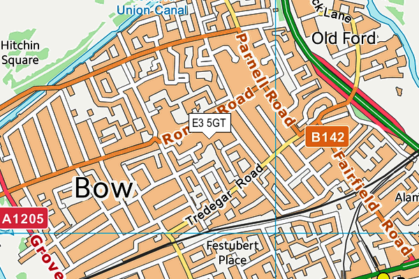 E3 5GT map - OS VectorMap District (Ordnance Survey)