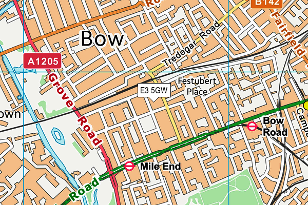 E3 5GW map - OS VectorMap District (Ordnance Survey)