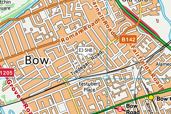 E3 5HB map - OS VectorMap District (Ordnance Survey)