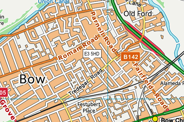 E3 5HD map - OS VectorMap District (Ordnance Survey)