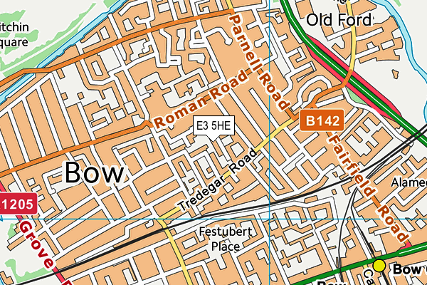 E3 5HE map - OS VectorMap District (Ordnance Survey)