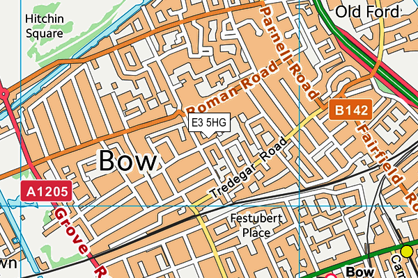 E3 5HG map - OS VectorMap District (Ordnance Survey)