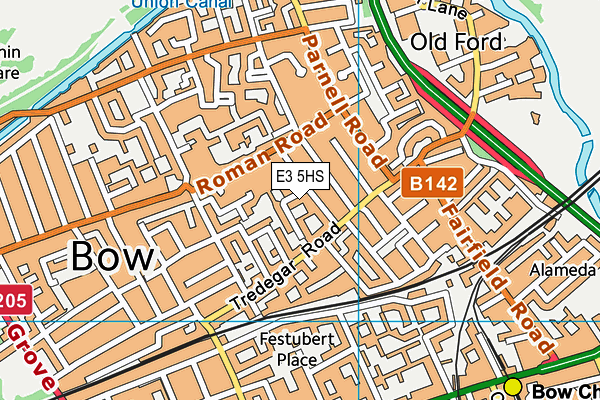 E3 5HS map - OS VectorMap District (Ordnance Survey)