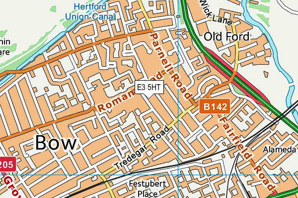 E3 5HT map - OS VectorMap District (Ordnance Survey)