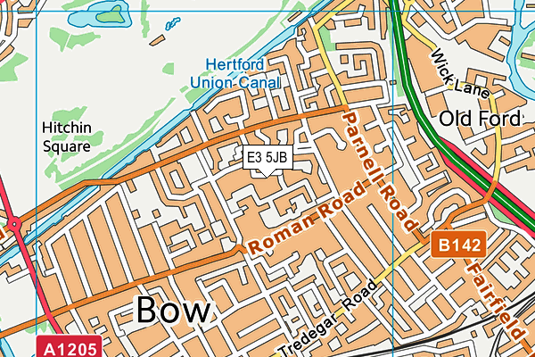 E3 5JB map - OS VectorMap District (Ordnance Survey)