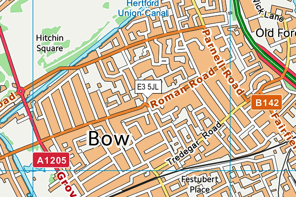 E3 5JL map - OS VectorMap District (Ordnance Survey)