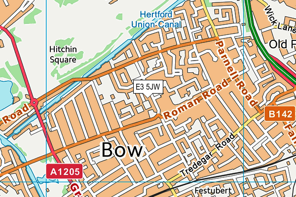 E3 5JW map - OS VectorMap District (Ordnance Survey)