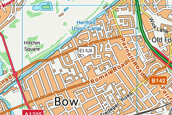 E3 5JX map - OS VectorMap District (Ordnance Survey)