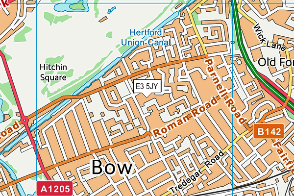 E3 5JY map - OS VectorMap District (Ordnance Survey)