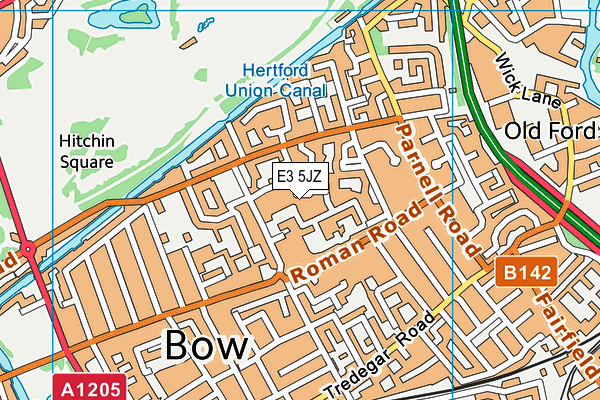 E3 5JZ map - OS VectorMap District (Ordnance Survey)