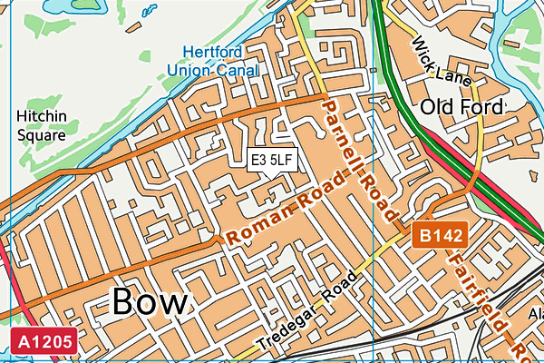 E3 5LF map - OS VectorMap District (Ordnance Survey)