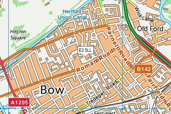 E3 5LL map - OS VectorMap District (Ordnance Survey)