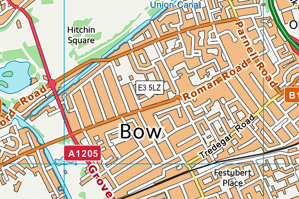 E3 5LZ map - OS VectorMap District (Ordnance Survey)