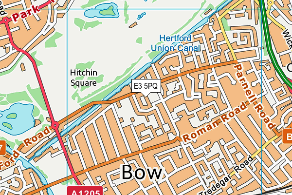 E3 5PQ map - OS VectorMap District (Ordnance Survey)