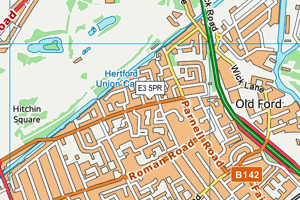 E3 5PR map - OS VectorMap District (Ordnance Survey)