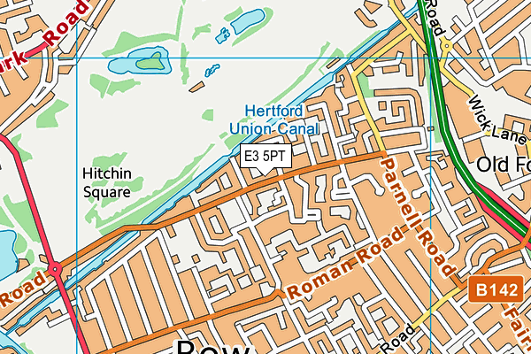 E3 5PT map - OS VectorMap District (Ordnance Survey)