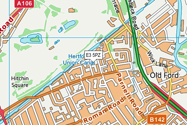 E3 5PZ map - OS VectorMap District (Ordnance Survey)
