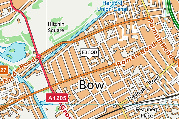 E3 5QD map - OS VectorMap District (Ordnance Survey)