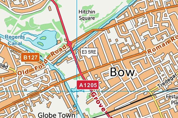 E3 5RE map - OS VectorMap District (Ordnance Survey)