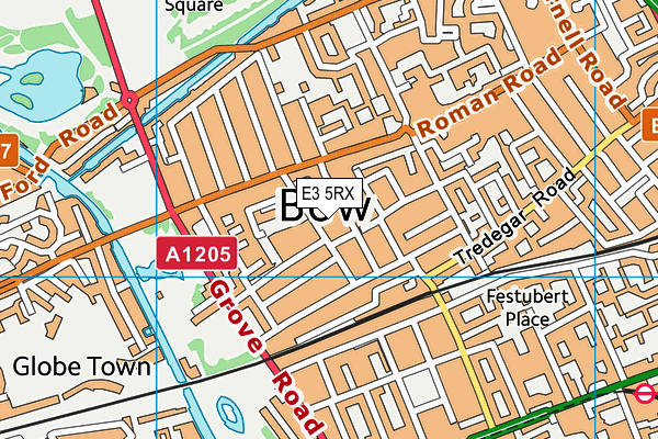 E3 5RX map - OS VectorMap District (Ordnance Survey)
