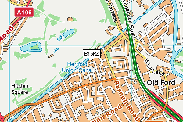 E3 5RZ map - OS VectorMap District (Ordnance Survey)