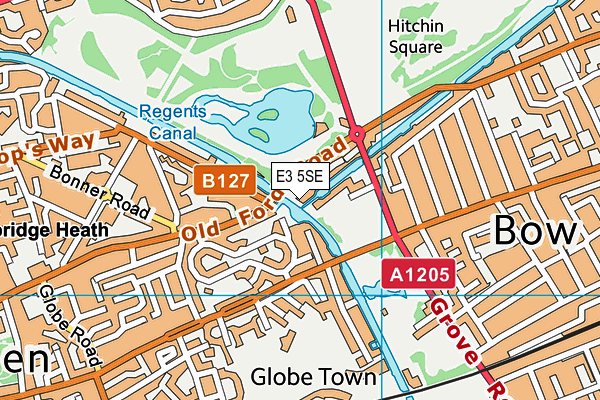 E3 5SE map - OS VectorMap District (Ordnance Survey)