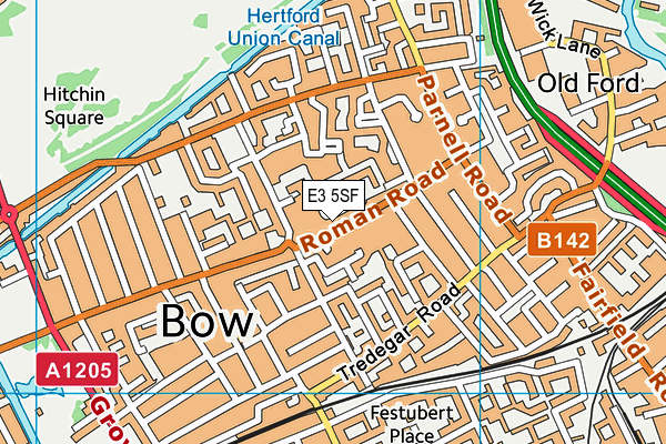 E3 5SF map - OS VectorMap District (Ordnance Survey)