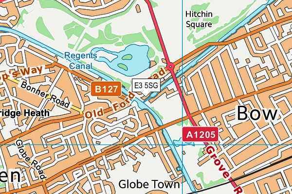 E3 5SG map - OS VectorMap District (Ordnance Survey)