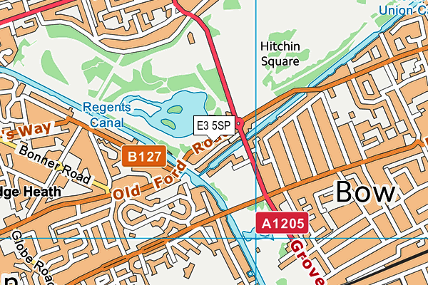 E3 5SP map - OS VectorMap District (Ordnance Survey)