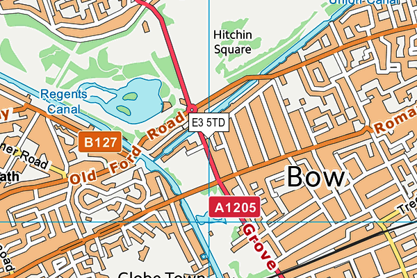 E3 5TD map - OS VectorMap District (Ordnance Survey)