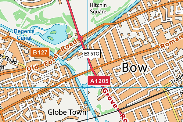 E3 5TG map - OS VectorMap District (Ordnance Survey)