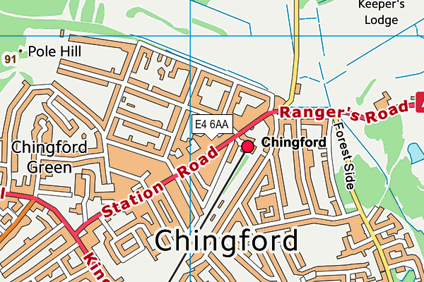 E4 6AA map - OS VectorMap District (Ordnance Survey)