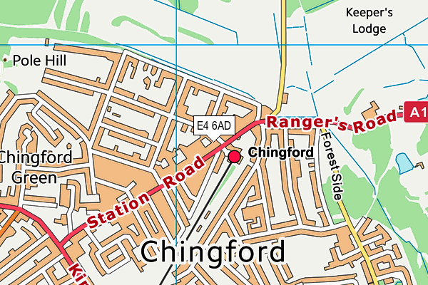 E4 6AD map - OS VectorMap District (Ordnance Survey)