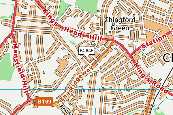 E4 6AF map - OS VectorMap District (Ordnance Survey)