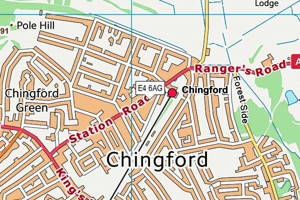 E4 6AG map - OS VectorMap District (Ordnance Survey)