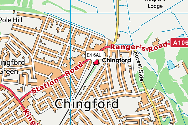 E4 6AL map - OS VectorMap District (Ordnance Survey)