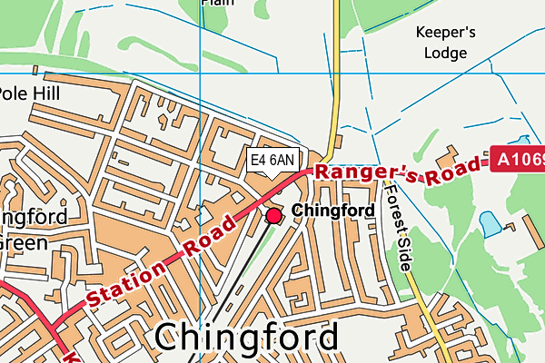 E4 6AN map - OS VectorMap District (Ordnance Survey)