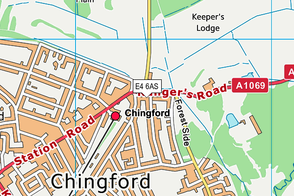 E4 6AS map - OS VectorMap District (Ordnance Survey)