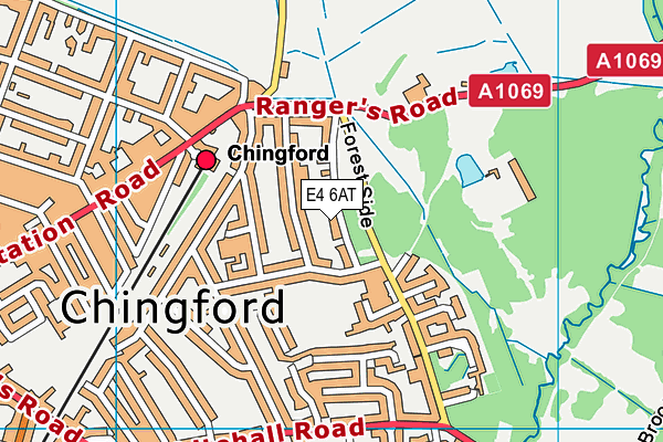 E4 6AT map - OS VectorMap District (Ordnance Survey)