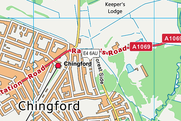 E4 6AU map - OS VectorMap District (Ordnance Survey)